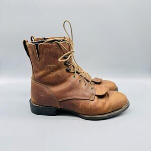 Ariat Boots Womens 6.5 Brown Leather Heritage Western Lace Up Kiltie VTG